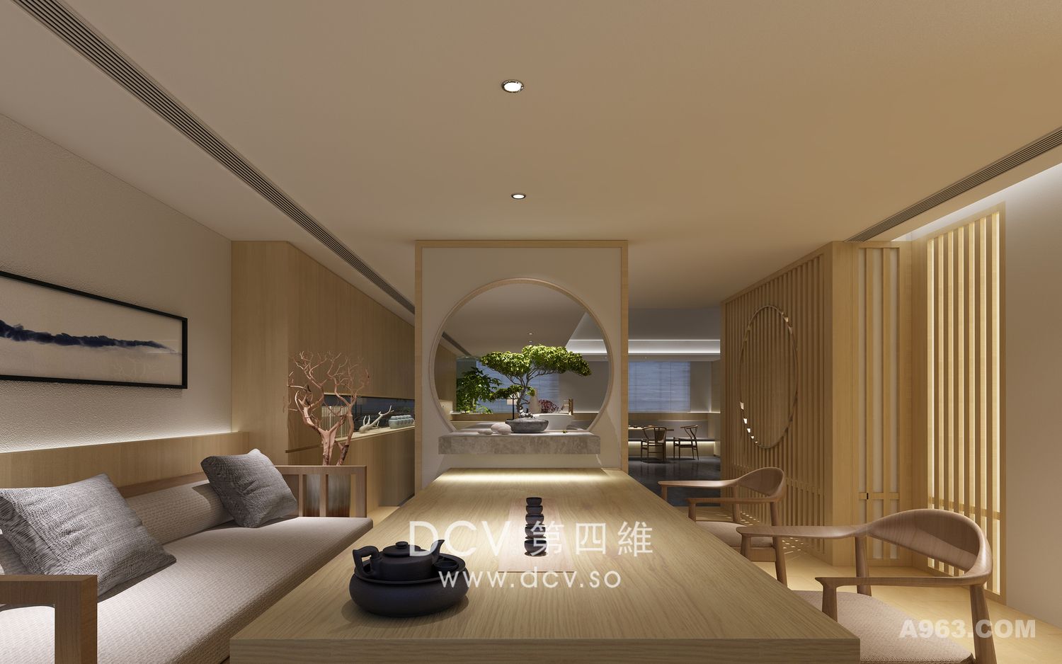 西安周边新中式禅意办公室设计-永济黄河中医院(山西永济中条山)
